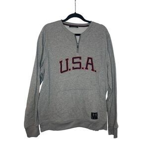 Under Armour Men's XL Gray Muhammad Ali USA Quarter Zip Pullover